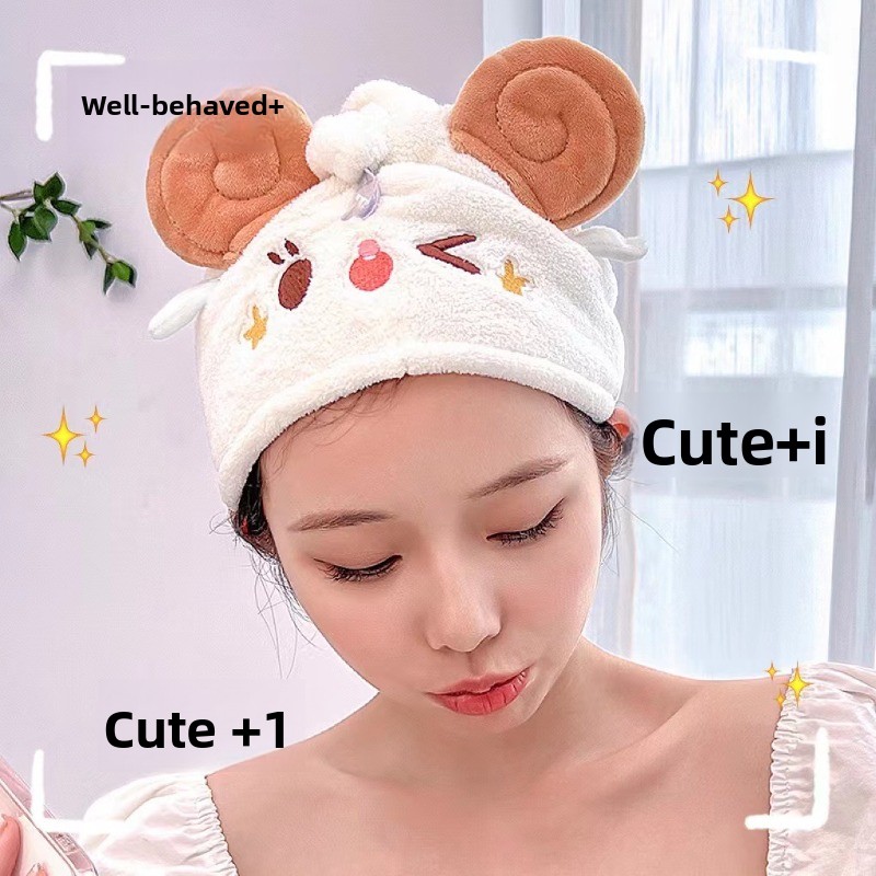 Golf Towel - かわいいカワイイ羊柄ドライヘアキャップ 超吸水速乾ヘアタオル 和風レイジーラップドライヘアキャップ