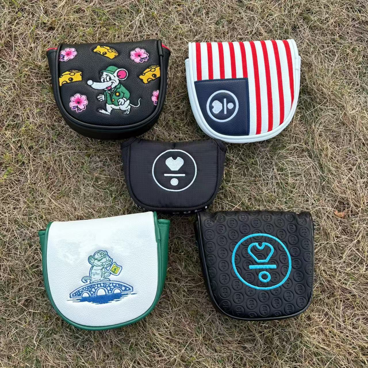 Golf Putter - バーミリオンバードゴルフパターヘッドカバー、厚みのある防水PUレザー、耐衝撃設計、男性と女性向けの繊細な刺繍