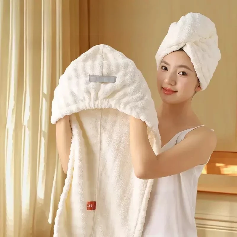 Golf Towel - 幅広のテール付き大判ヘアターバン1枚、吸水性に優れた速乾性の女性用シャワーキャップ、ヘアタオル。