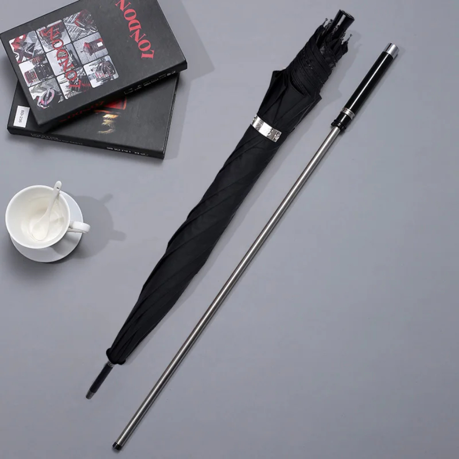 Golf Umbrella Large - 自己防衛の長いハンドル防風傘、UV保護、ビジネス杖、登山、ハイキング、ハンギング、雨に適しています、たくさん