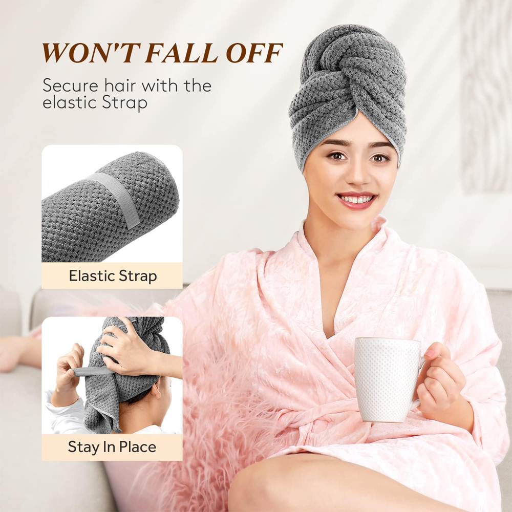 マイクロファイバーヘアタオル特大サイズ速乾ヘアタオルラップ、 - Golf Towel のレビューと価格