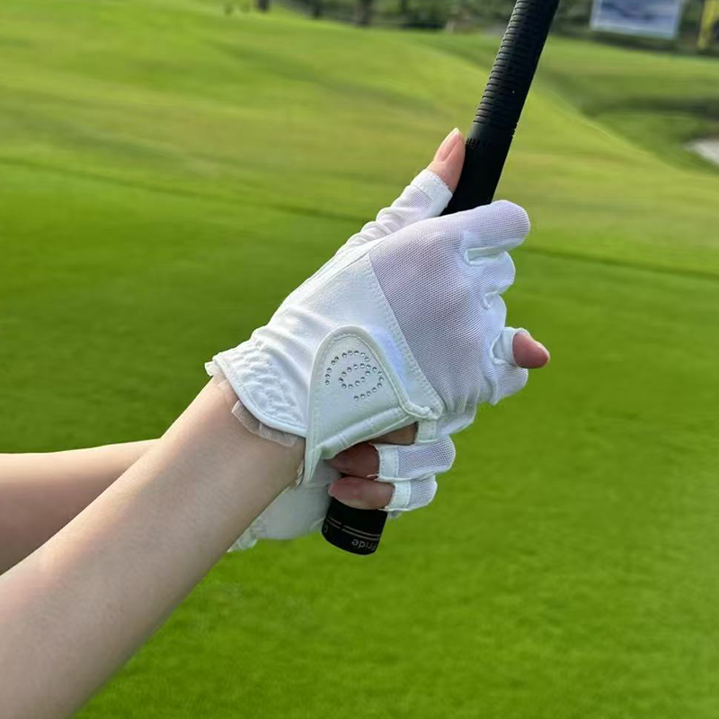 オープンフィンガーウィメンズゴルフグローブ、滑り止めと耐摩耗 - Golf Gloves のレビューと価格